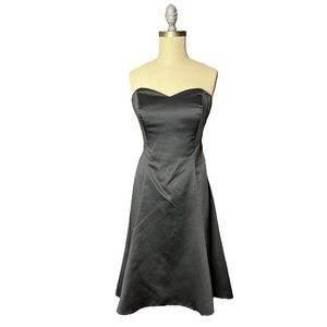 Alfred Angelo Black Satin Strapless Dress size 10